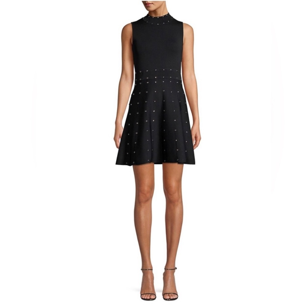 PARKER $398 Women’s Joy Studded Flare Dress Size L large NWOT